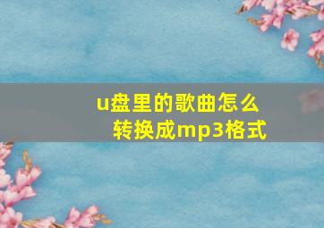 u盘里的歌曲怎么转换成mp3格式