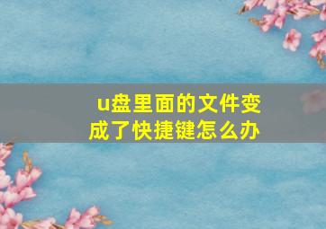 u盘里面的文件变成了快捷键怎么办