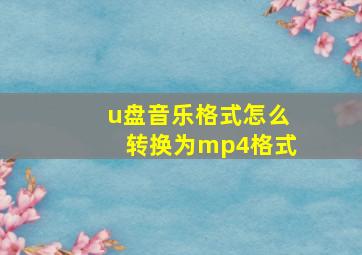 u盘音乐格式怎么转换为mp4格式