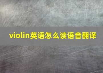 violin英语怎么读语音翻译