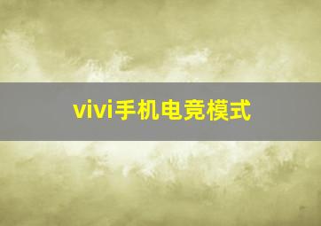 vivi手机电竞模式