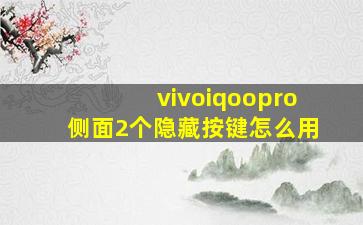 vivoiqoopro侧面2个隐藏按键怎么用