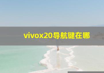 vivox20导航键在哪