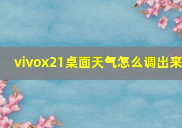 vivox21桌面天气怎么调出来