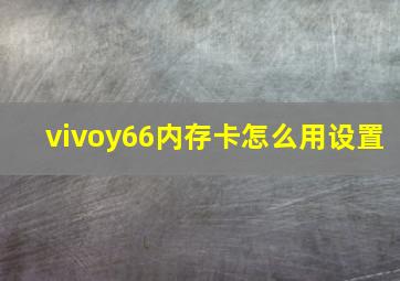 vivoy66内存卡怎么用设置