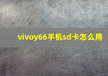 vivoy66手机sd卡怎么用