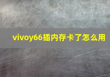 vivoy66插内存卡了怎么用