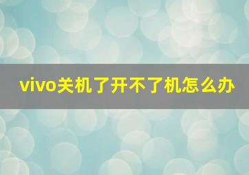 vivo关机了开不了机怎么办