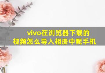 vivo在浏览器下载的视频怎么导入相册中呢手机