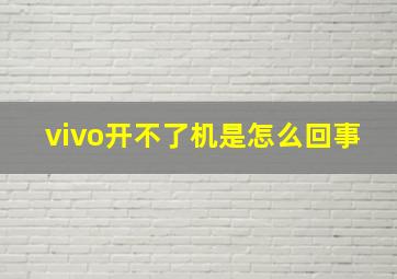 vivo开不了机是怎么回事