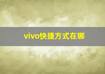 vivo快捷方式在哪