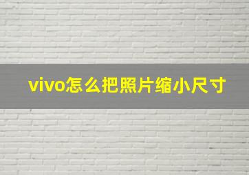 vivo怎么把照片缩小尺寸