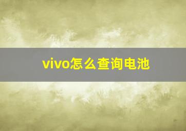 vivo怎么查询电池