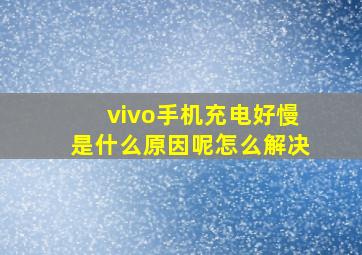 vivo手机充电好慢是什么原因呢怎么解决