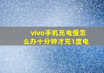 vivo手机充电慢怎么办十分钟才充1度电