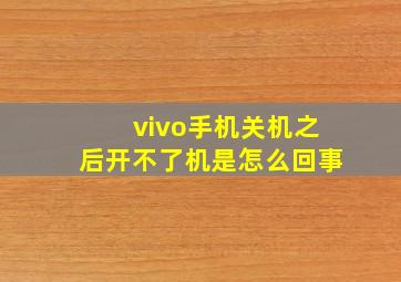 vivo手机关机之后开不了机是怎么回事