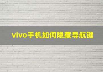 vivo手机如何隐藏导航键