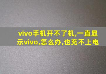 vivo手机开不了机,一直显示vivo,怎么办,也充不上电