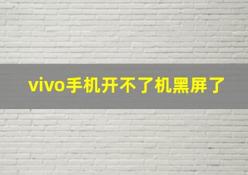 vivo手机开不了机黑屏了