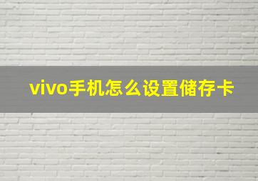 vivo手机怎么设置储存卡