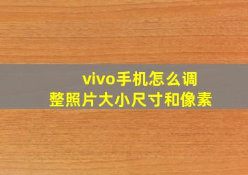 vivo手机怎么调整照片大小尺寸和像素