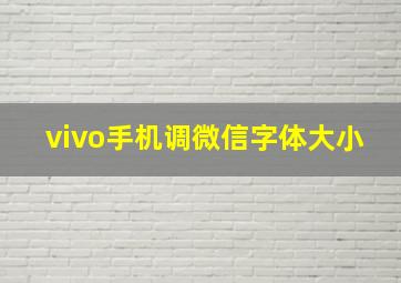 vivo手机调微信字体大小