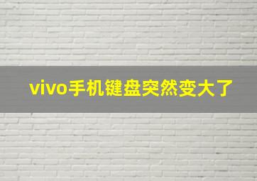 vivo手机键盘突然变大了