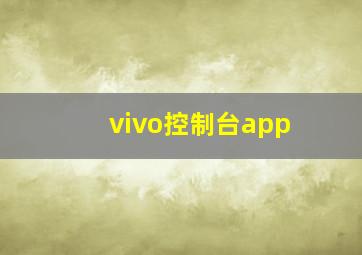 vivo控制台app