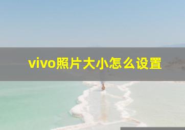 vivo照片大小怎么设置