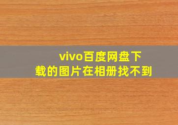 vivo百度网盘下载的图片在相册找不到