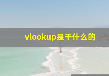 vlookup是干什么的