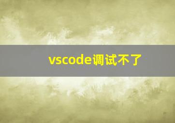 vscode调试不了