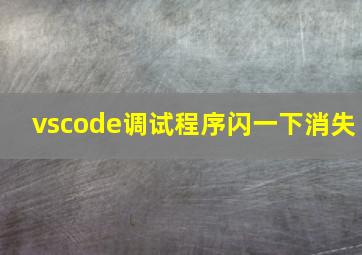 vscode调试程序闪一下消失