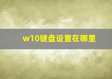 w10键盘设置在哪里