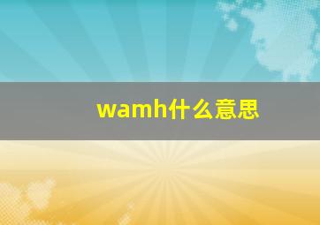 wamh什么意思