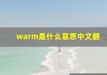 warm是什么意思中文翻