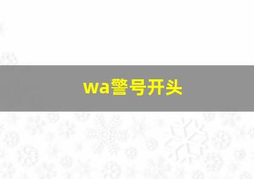 wa警号开头