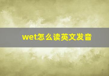 wet怎么读英文发音