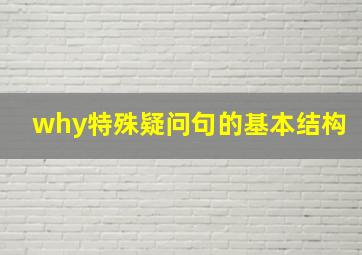 why特殊疑问句的基本结构