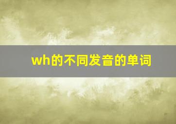 wh的不同发音的单词