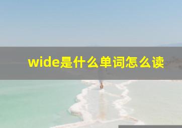 wide是什么单词怎么读