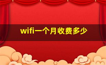 wifi一个月收费多少