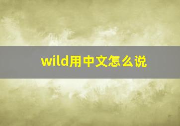 wild用中文怎么说