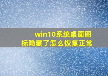 win10系统桌面图标隐藏了怎么恢复正常