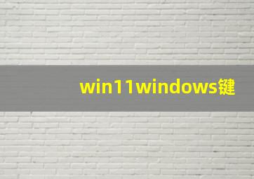 win11windows键