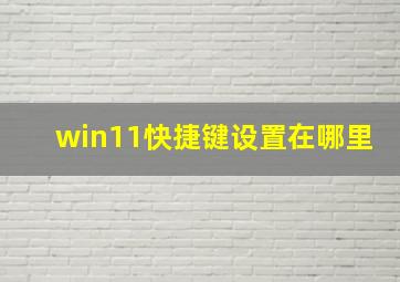 win11快捷键设置在哪里