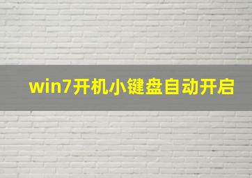 win7开机小键盘自动开启