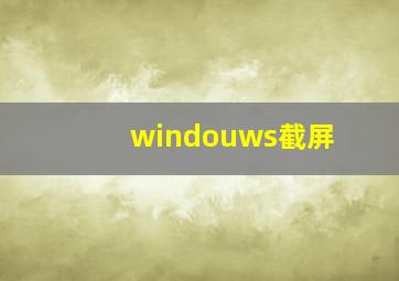 windouws截屏