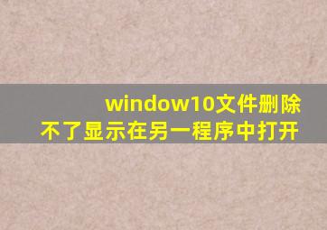 window10文件删除不了显示在另一程序中打开