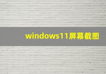 windows11屏幕截图